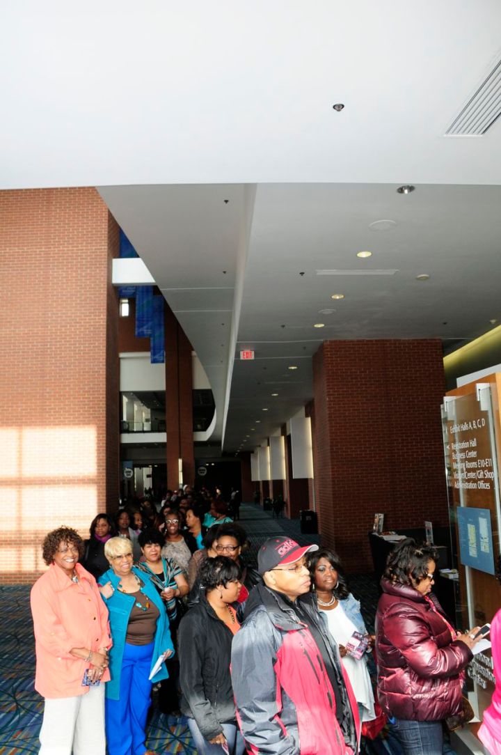 Waiting to get inside Transformation Expo 2016