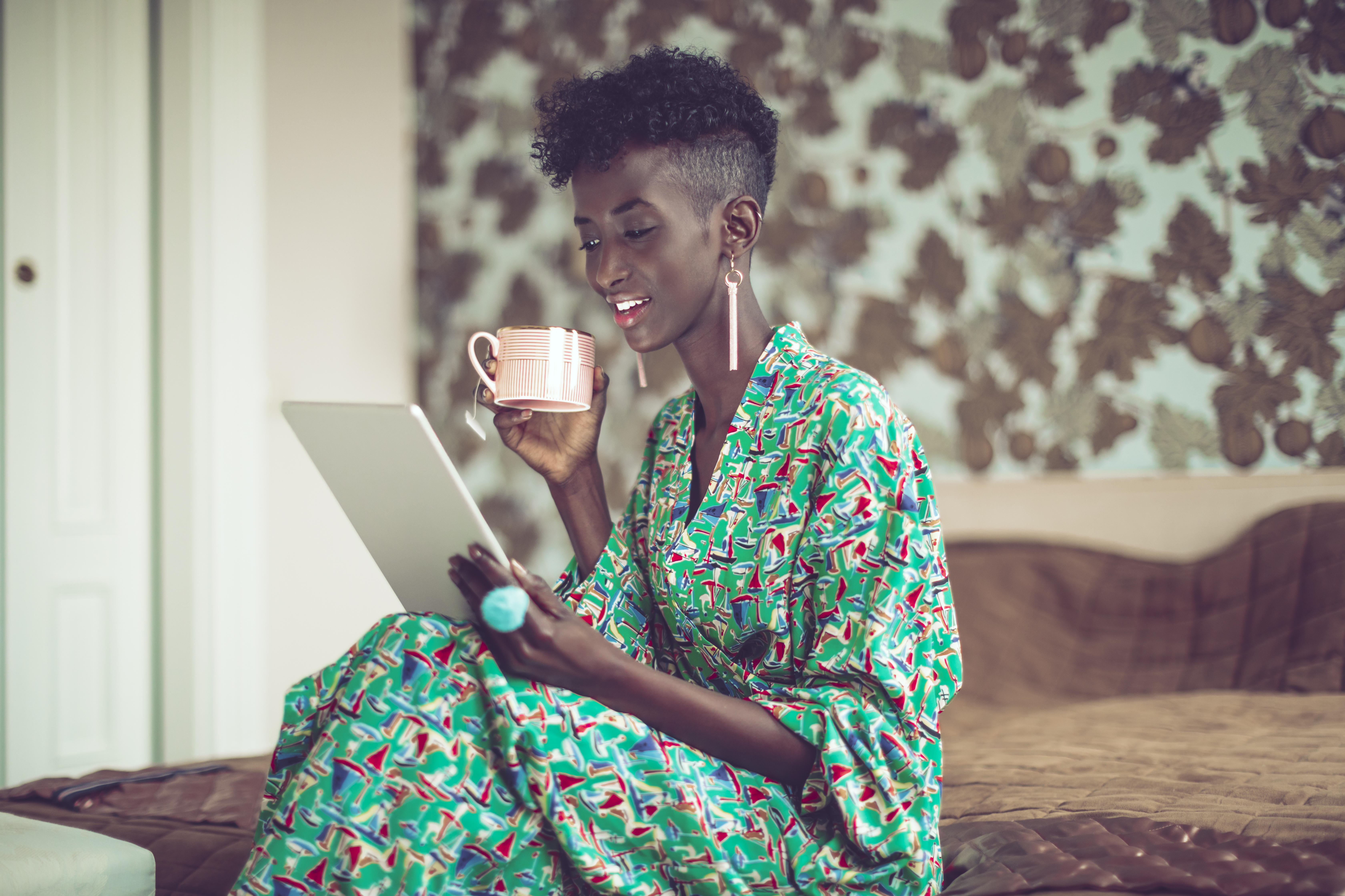 Young woman at home