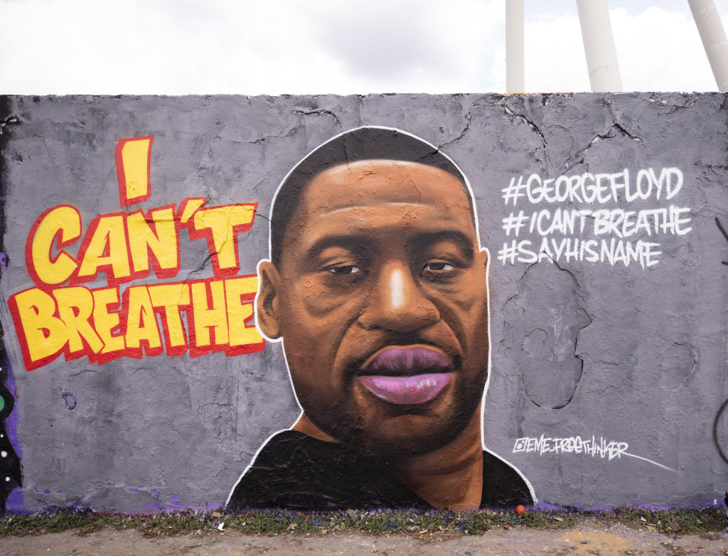 George Floyd mural in Berlin streets