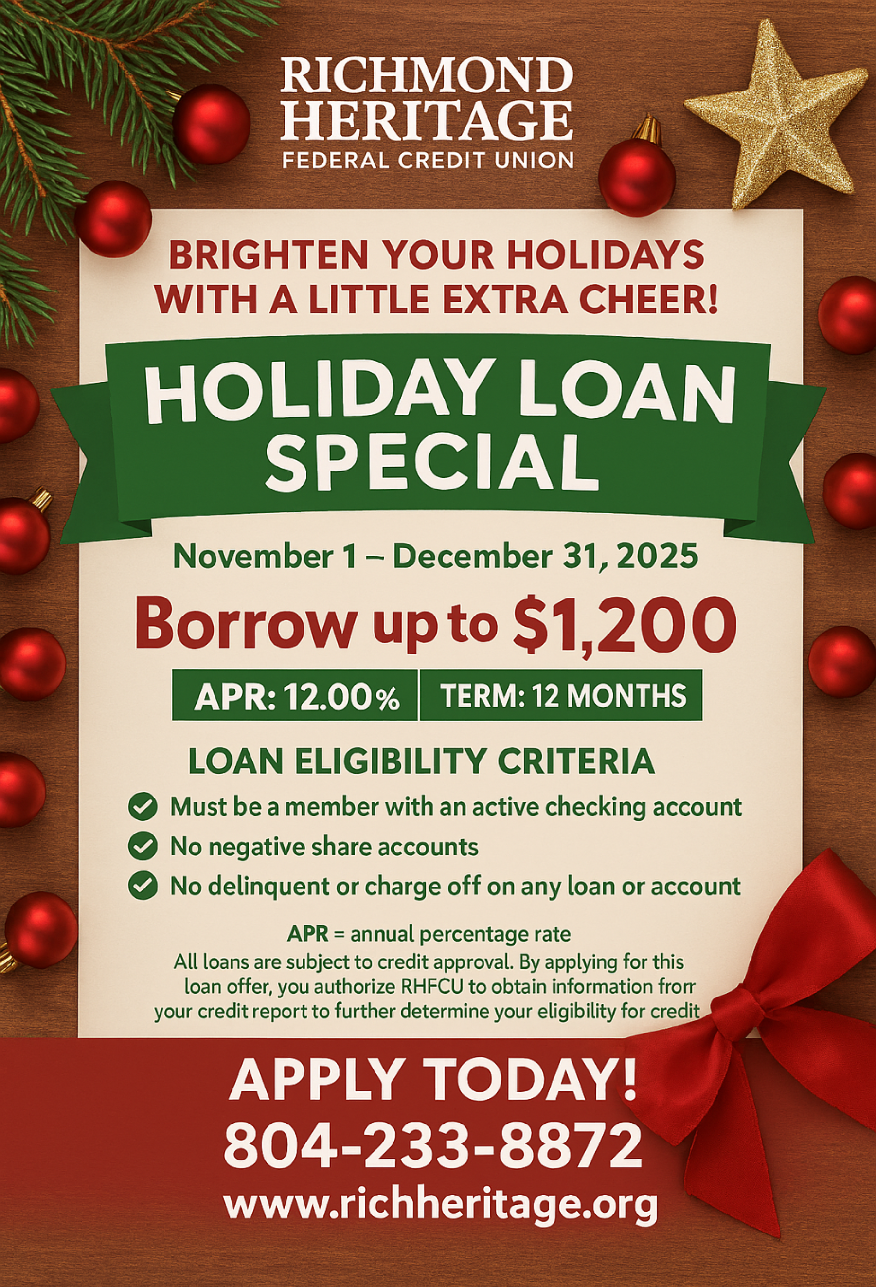 Holiday Loan Special